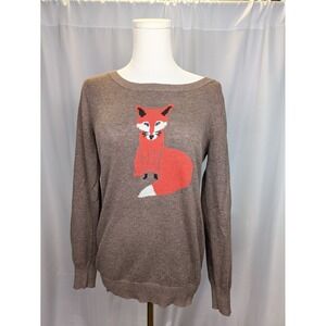 Old Navy Fox Sweater Blogger Fav Women's Small Brown Softest Crew Neck Knit Top